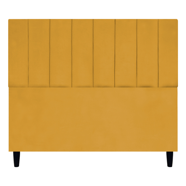 Cabeceira Para Cama De Casal 140 Cm Elen Suede Mostarda