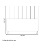 Cabeceira Para Cama De Casal 140 Cm Elen Suede Vermelho