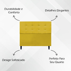 Cabeceira Para Cama De Casal 140 Cm Ivy Suede Amarelo