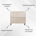 Cabeceira Para Cama De Casal 140 Cm Ivy Suede Bege