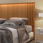 Cabeceira Para Cama De Casal Com Led Duo Freijó