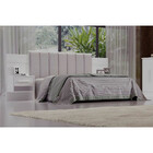 Cabeceira Para Cama De Casal Ripada Irís Estofada Com 2 Mesas