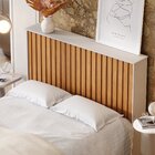 Cabeceira Para Cama De Casal Ripado Detroit  Off White/nature