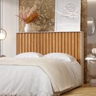 Cabeceira Para Cama De Casal Ripado Detroit  Off White/nature