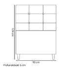 Cabeceira Para Cama De Solteiro 90 Cm Ivy Suede Cinza