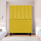 Cabeceira Para Cama De Solteiro 90 Cm Suede Amarelo