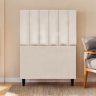 Cabeceira Para Cama De Solteiro 90 Cm Suede Bege