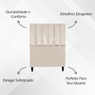 Cabeceira Para Cama De Solteiro 90 Cm Suede Bege