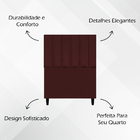 Cabeceira Para Cama De Solteiro 90 Cm Suede Bordô