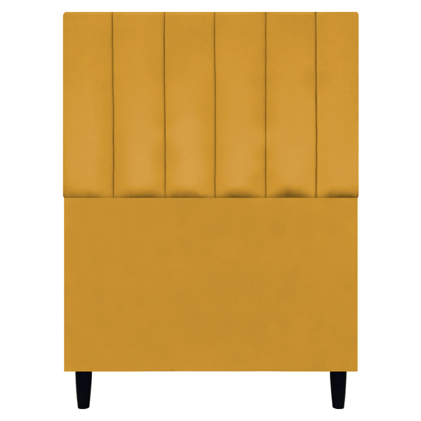 Cabeceira Para Cama De Solteiro 90 Cm Suede Mostarda