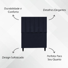 Cabeceira Para Cama De Solteiro 90 Cm Suede Preto