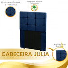Cabeceira Para Cama De Solteiro 90cm Julia Veludo Azul