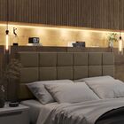 Cabeceira Para Cama Dubai Box Casal 1.40 Bege Premium - Lm Mo