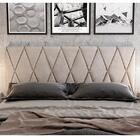 Cabeceira Para Cama Estofada Casal 1,40m Paris Bege Claro