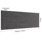 Cabeceira Para Cama Estofada Casal 1,40m Roma Cinza