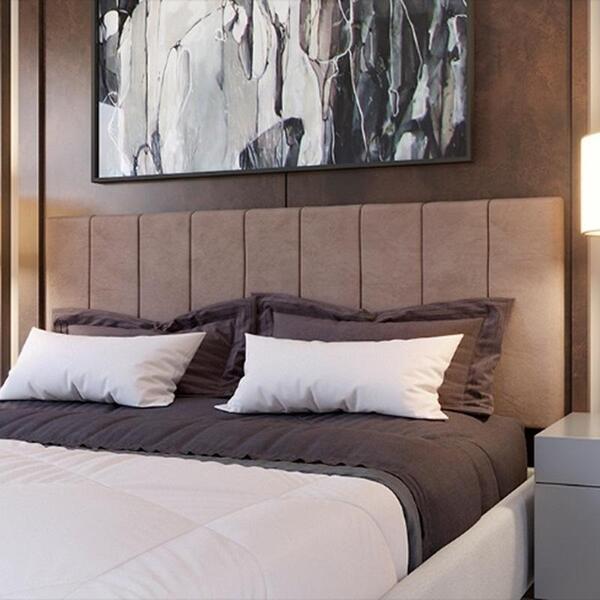 Cabeceira Para Cama Estofada Casal 1,60m Berlim Mascavo