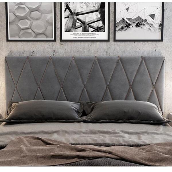 Cabeceira Para Cama Estofada Casal 1,60m Paris Cinza