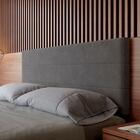 Cabeceira Para Cama Estofada Casal 1,60m Roma Cinza