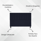 Cabeceira Para Cama King 195 Cm Elen Suede Preto
