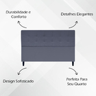 Cabeceira Para Cama King 195 Cm Ivy Suede Cinza