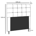 Cabeceira Para Cama King 195 Cm Lara Suede Azul Marinho