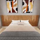 Cabeceira Para Cama King Ripada Quarto Manila Com Led