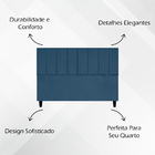 Cabeceira Para Cama Queen 160 Cm Elen Suede Azul Marinho