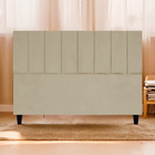 Cabeceira Para Cama Queen 160 Cm Elen Suede Nude