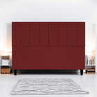 Cabeceira Para Cama Queen 160 Cm Elen Suede Vermelho