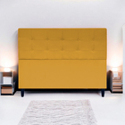Cabeceira Para Cama Queen 160 Cm Ivy Suede Mostarda