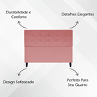 Cabeceira Para Cama Queen 160 Cm Ivy Suede Rosê
