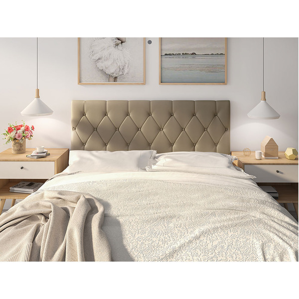Cabeceira Para Cama Queen Estofada 1.60m Belize - Cor Café Co