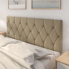 Cabeceira Para Cama Queen Estofada 1.60m Belize - Cor Café Co