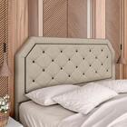 Cabeceira Para Cama Queen Florença Suede Bege/preto - Móveis
