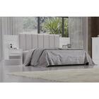 Cabeceira Para Cama Queen Irís Ripada Estofada Com 2 Mesas De