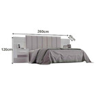 Cabeceira Para Cama Queen Irís Ripada Estofada Com 2 Mesas De