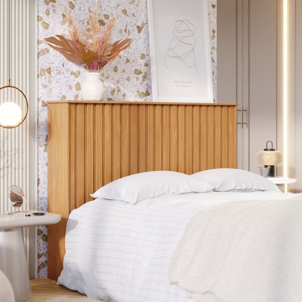 Cabeceira Para Cama Queen Ripado Detroit  Nature