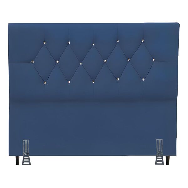 Cabeceira Para Cama Solteiro 90 Cm Brenda  Com Frame Suede Az