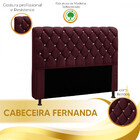 Cabeceira Para Cama Solteiro 90cm Fernanda Veludo Vinho