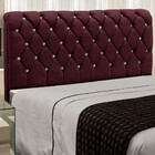 Cabeceira Para Cama Solteiro 90cm Fernanda Veludo Vinho