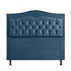 Cabeceira Para Cama Solteiro Box 90cm Holanda Veludo Azul