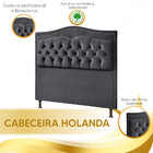 Cabeceira Para Cama Solteiro Box 90cm Holanda Veludo Chumbo