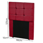 Cabeceira Para Cama Solteiro Box Julia 90cm Veludo Vermelho
