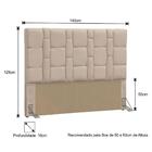 Cabeceira Para Casal Carlotta Suede Bege