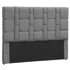 Cabeceira Para Casal Carlotta Suede Cinza