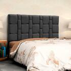 Cabeceira Para Casal Carlotta Suede Preto