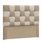 Cabeceira Para Casal Kuka Suede Amassado Bege E Marrom