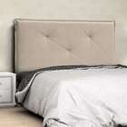 Cabeceira Para Casal Vic Suede Bege
