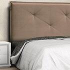 Cabeceira Para Casal Vic Suede Chocolate