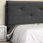 Cabeceira Para Casal Vic Suede Preto
